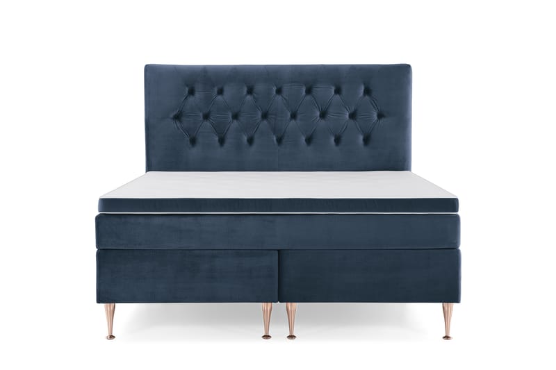 Royal Velvet Kontinentalseng 160x200 cm - mørkeblå - Møbler - Senge - Komplet sengepakke