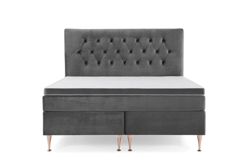 Royal Velvet Kontinentalseng 160x200 cm - mørkegrå - Møbler - Senge - Kontinentalsenge