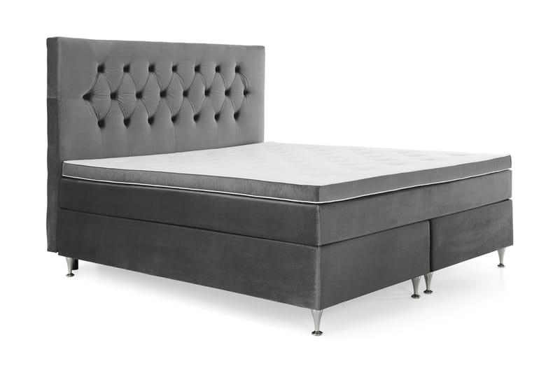 Royal Velvet Kontinentalseng 160x200 cm - mørkegrå - Møbler - Senge - Kontinentalsenge