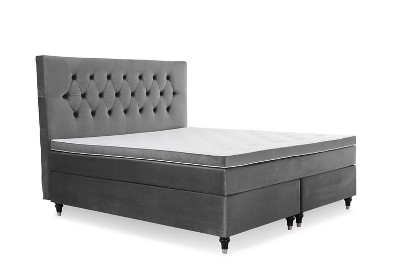 Royal Velvet Kontinentalseng 160x200 cm - mørkegrå - Møbler - Senge - Kontinentalsenge