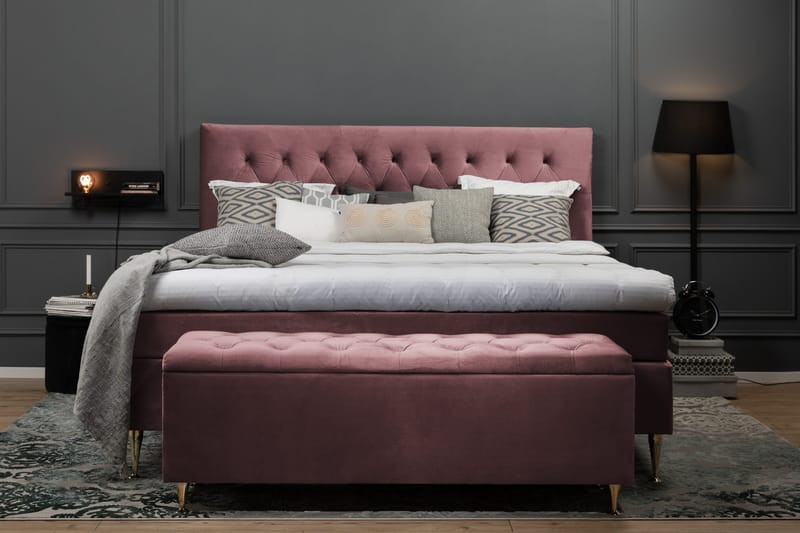 Royal Velvet Kontinentalseng 160x200 cm - Rosa - Møbler - Senge - Kontinentalsenge