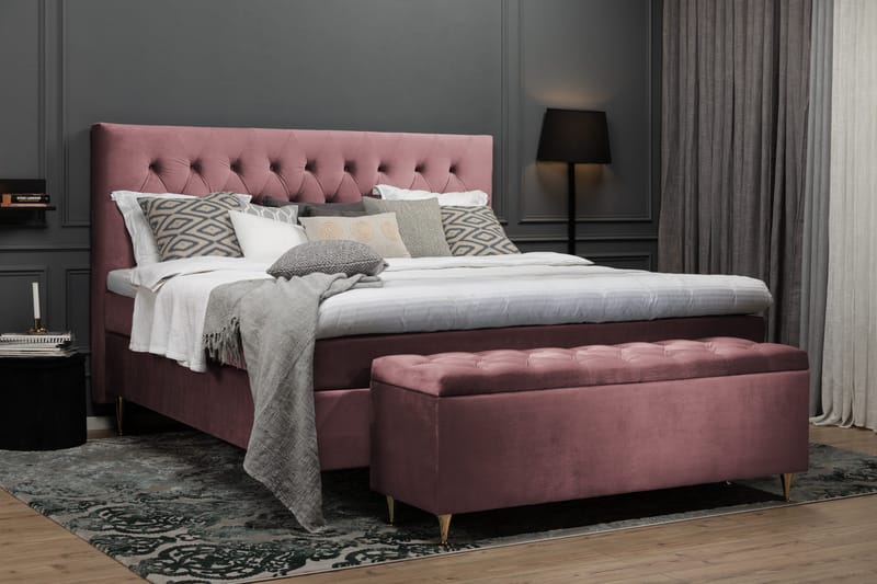 Royal Velvet Kontinentalseng 160x200 cm - Rosa - Møbler - Senge - Kontinentalsenge