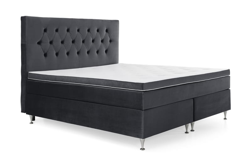 Royal Velvet Kontinentalseng 160x200 cm - sort - Møbler - Senge - Komplet sengepakke