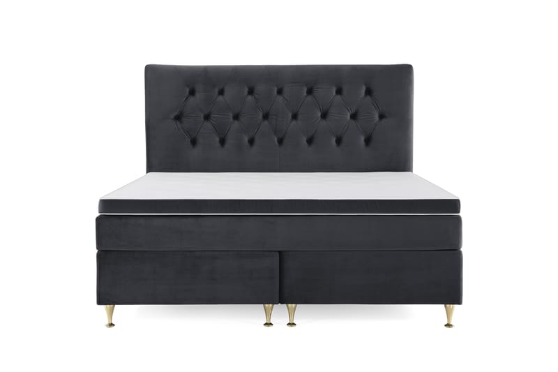 Royal Velvet Kontinentalseng 160x200 cm - sort - Møbler - Senge - Komplet sengepakke