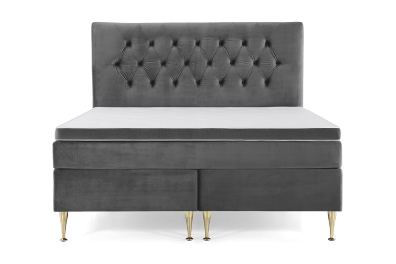 Royal Velvet Kontinentalseng 160x200 - mørkegrå - Komplet sengepakke - Kontinentalsenge - Dobbeltsenge