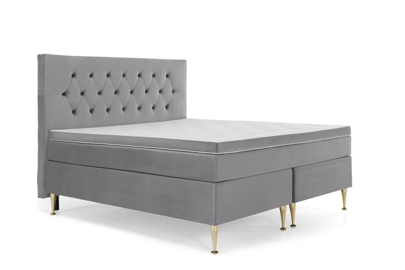 Royal Velvet Kontinentalseng 180x200 cm - lysegrå - Møbler - Senge - Komplet sengepakke