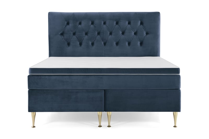 Royal Velvet Kontinentalseng 180x200 cm - mørkeblå - Møbler - Senge - Komplet sengepakke
