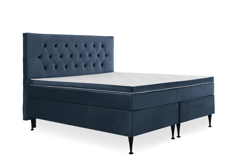 Royal Velvet Kontinentalseng 180x200 cm - mørkeblå - Møbler - Senge - Komplet sengepakke