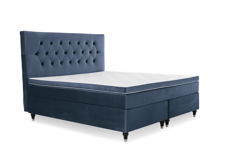 Royal Velvet Kontinentalseng 180x200 cm - mørkeblå - Møbler - Senge - Komplet sengepakke