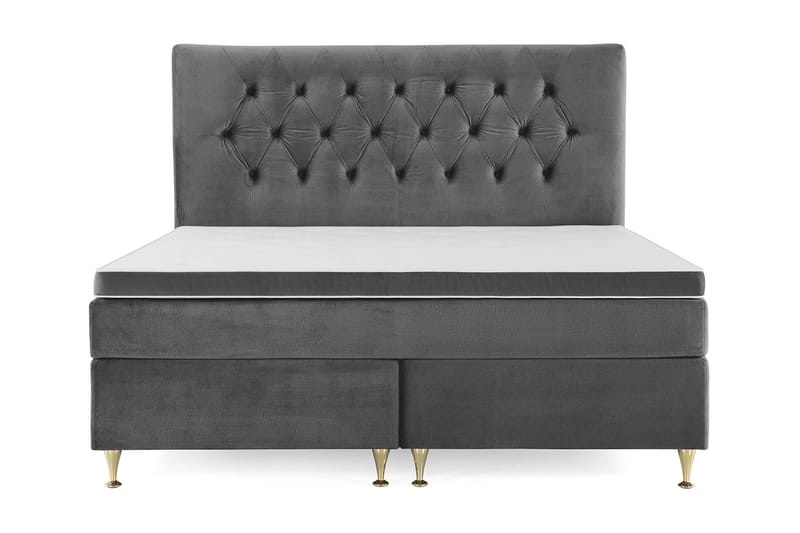 Royal Velvet Kontinentalseng 180x200 cm - mørkegrå - Møbler - Senge - Komplet sengepakke