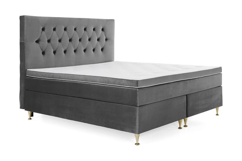 Royal Velvet Kontinentalseng 180x200 cm - mørkegrå - Møbler - Senge - Komplet sengepakke