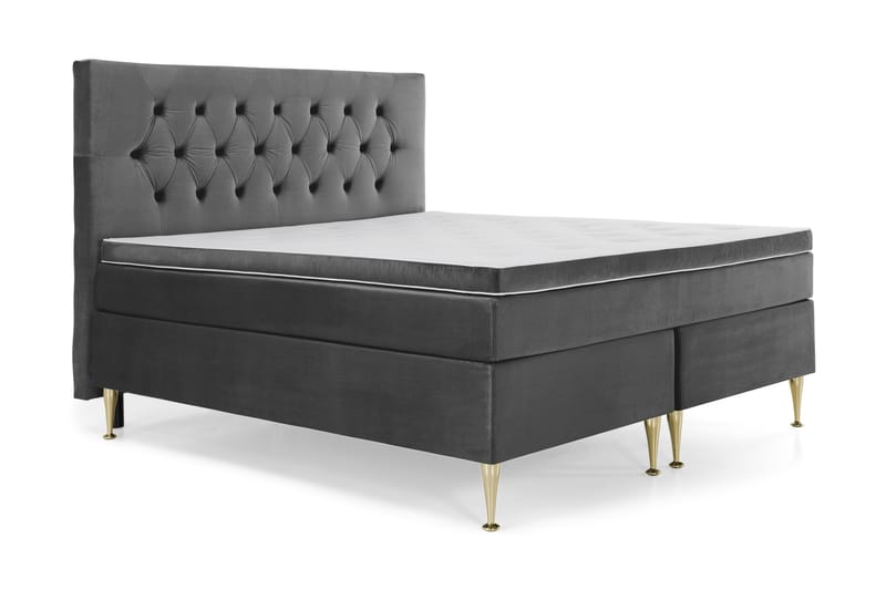 Royal Velvet Kontinentalseng 180x200 cm - mørkegrå - Møbler - Senge - Komplet sengepakke