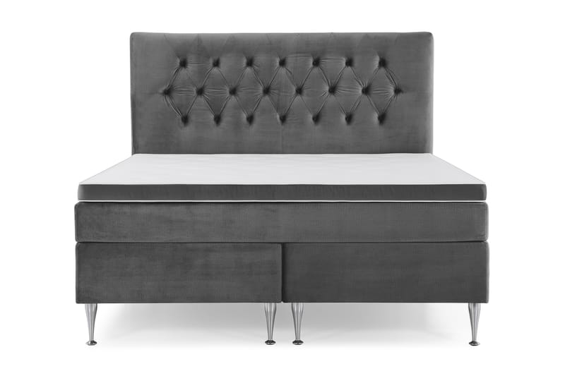 Royal Velvet Kontinentalseng 180x200 cm - mørkegrå - Møbler - Senge - Komplet sengepakke