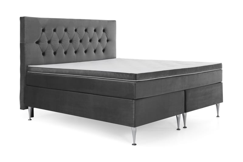 Royal Velvet Kontinentalseng 180x200 cm - mørkegrå - Møbler - Senge - Komplet sengepakke