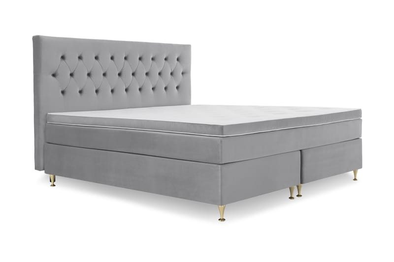 Royal Velvet Kontinentalseng 180x210 cm - lysegrå - Møbler - Senge - Komplet sengepakke