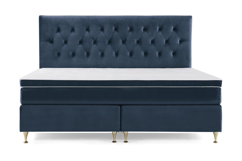 Royal Velvet Kontinentalseng 180x210 cm - mørkeblå - Møbler - Senge - Komplet sengepakke