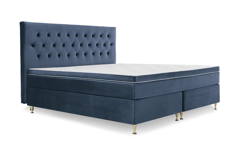 Royal Velvet Kontinentalseng 180x210 cm - mørkeblå - Møbler - Senge - Komplet sengepakke