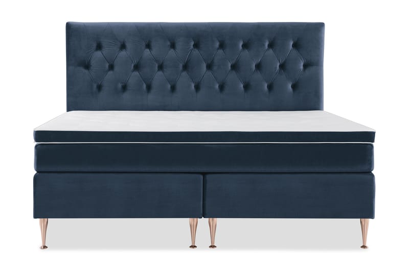 Royal Velvet Kontinentalseng 180x210 cm - mørkeblå - Møbler - Senge - Komplet sengepakke