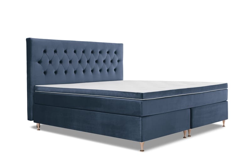 Royal Velvet Kontinentalseng 180x210 cm - mørkeblå - Møbler - Senge - Komplet sengepakke