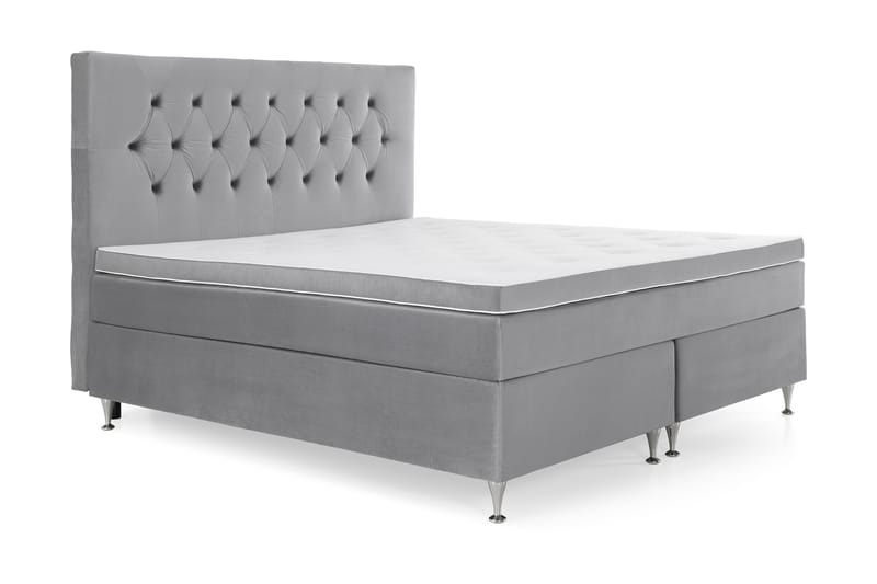 Royal Velvet sengepakke 160x200 - lysegrå - Komplet sengepakke - Kontinentalsenge - Dobbeltsenge