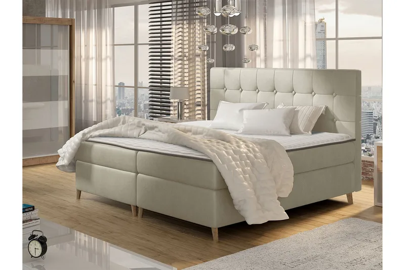 Sandham Kontinentalseng 140x200 cm - Beige - Møbler - Senge - Kontinentalsenge