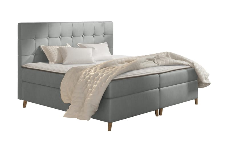 Sandham Kontinentalseng 160x200 cm - Grå - Møbler - Senge - Kontinentalsenge