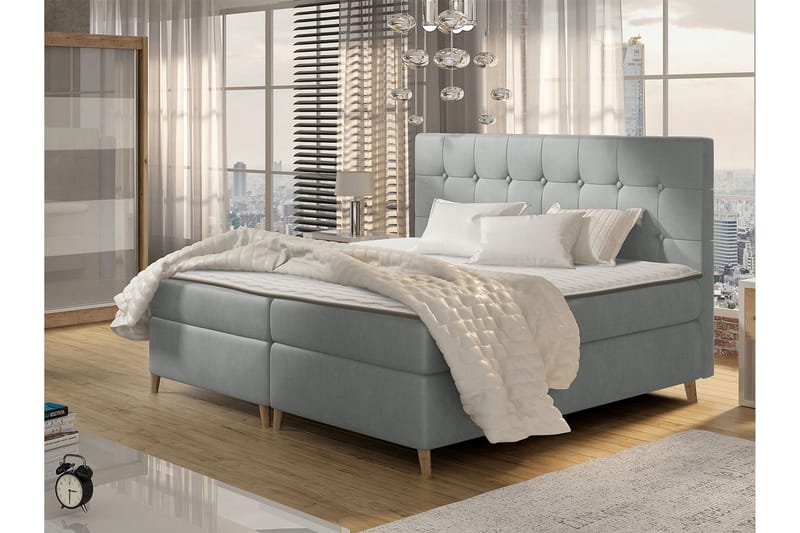 Sandham Kontinentalseng 180x200 cm - Grå - Møbler - Senge - Kontinentalsenge