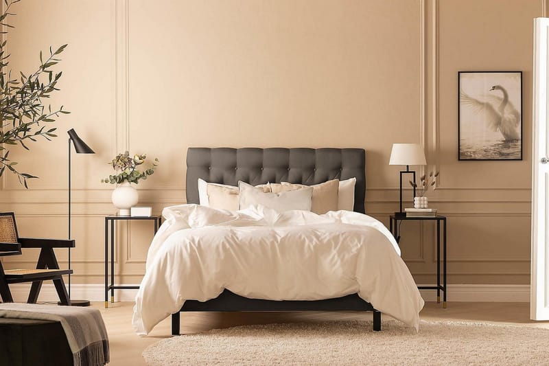 Scarlett Kontinentalseng 120x200 Skummadras - Mørkgrå - Møbler - Senge - Kontinentalsenge