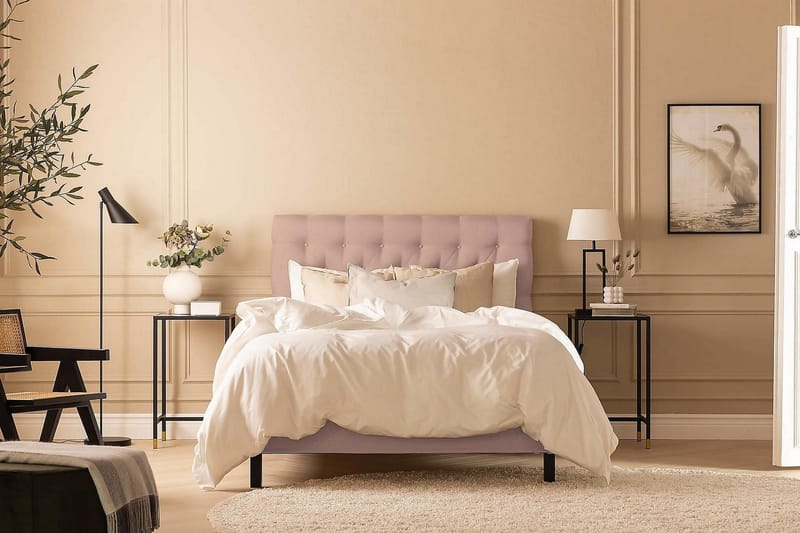 Scarlett Kontinentalseng 140x200 Memorymadras - Lyserød - Møbler - Senge - Kontinentalsenge