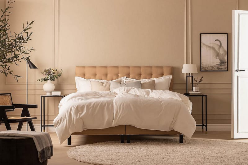 Scarlett Kontinentalseng 150x200 Latexmadras - Beige - Møbler - Senge - Komplet sengepakke
