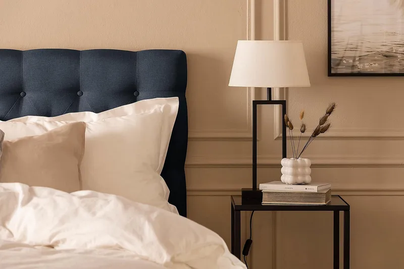 Scarlett Kontinentalseng 160x200 Skummadras - Blå - Møbler - Senge - Kontinentalsenge