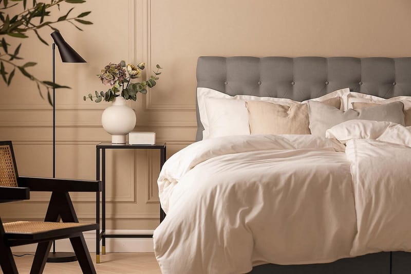 Scarlett Kontinentalseng 160x200 Skummadras - Grå - Møbler - Senge - Kontinentalsenge