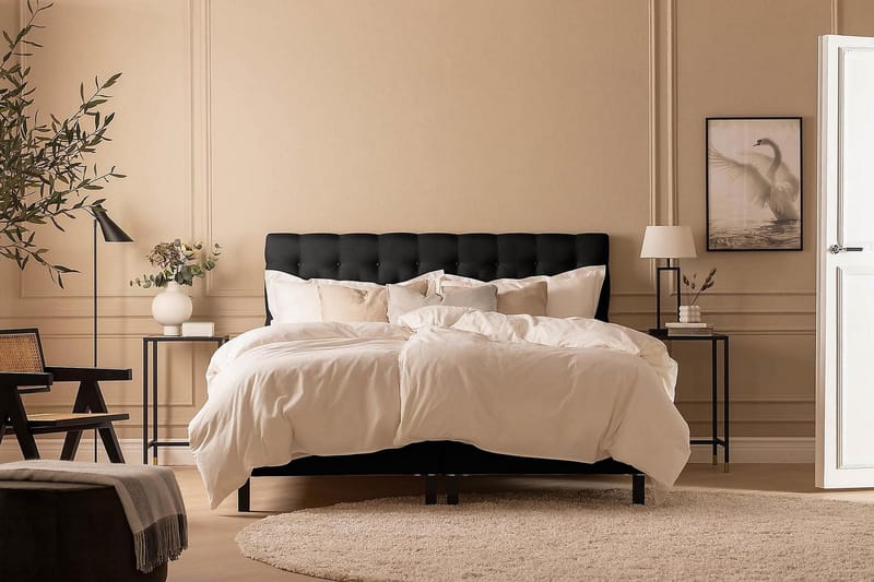 Scarlett Kontinentalseng 180x200 Latexmadras - Sort - Møbler - Senge - Kontinentalsenge