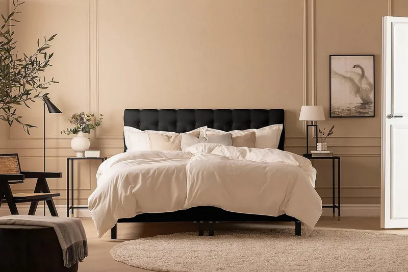 Scarlett Kontinentalseng 180x200 Latexmadras - Sort - Møbler - Senge - Kontinentalsenge