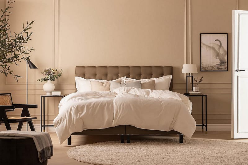 Scarlett Kontinentalseng 180x200 Skummadras - Brun - Møbler - Senge - Kontinentalsenge