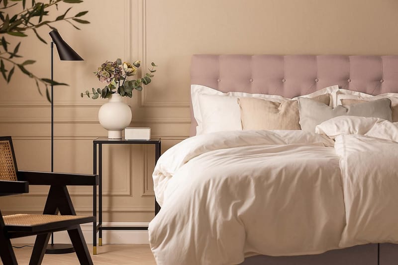 Scarlett Kontinentalseng 180x200 Skummadras - Lyserød - Møbler - Senge - Kontinentalsenge