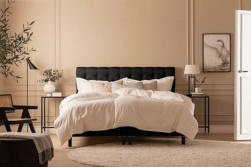 Scarlett Kontinentalseng 180x200 Skummadras - Sort - Møbler - Senge - Kontinentalsenge