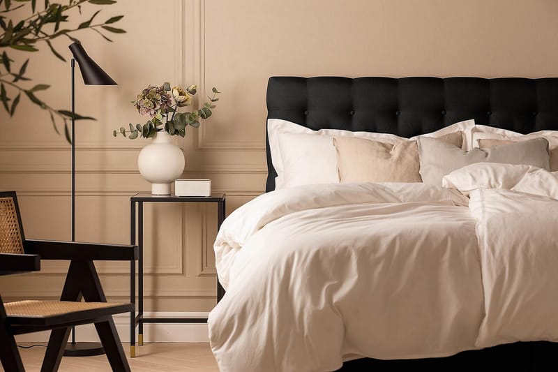 Scarlett Kontinentalseng 180x200 Skummadras - Sort - Møbler - Senge - Kontinentalsenge