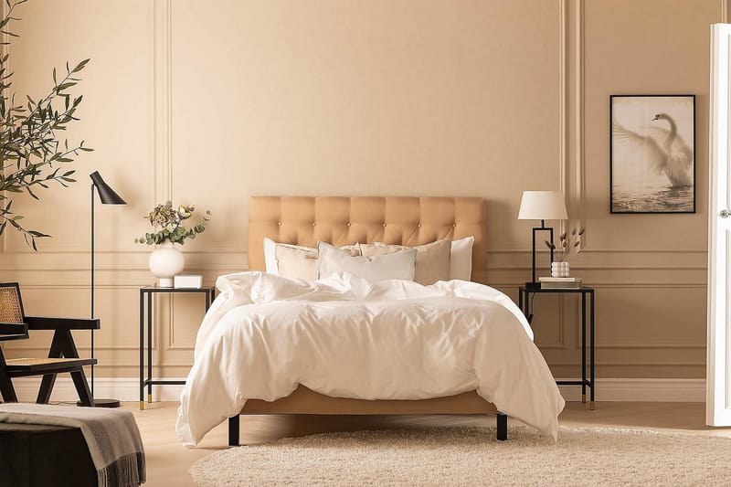 Scarlett Kontinentalseng 90x200 Latexmadras - Beige - Møbler - Senge - Komplet sengepakke