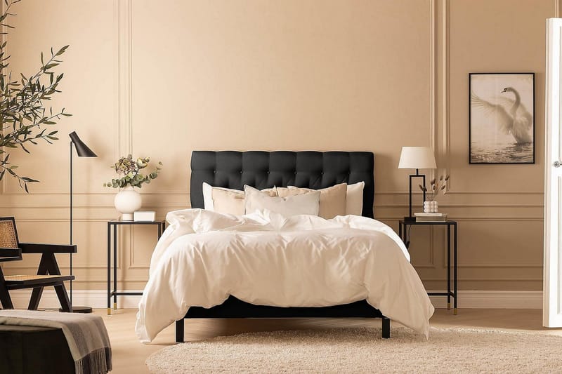 Scarlett Kontinentalseng 90x200 Memorymadras - Sort - Møbler - Senge - Kontinentalsenge