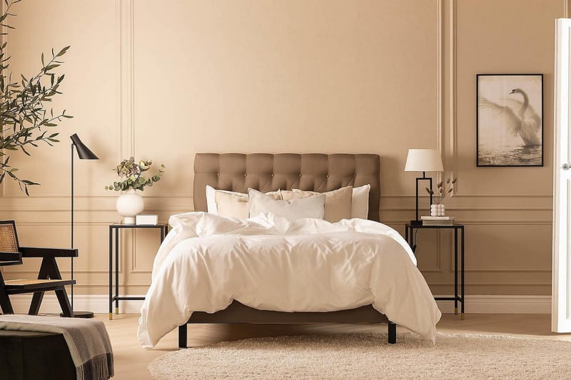 Scarlett Kontinentalseng 90x200 Skummadras - Brun - Møbler - Senge - Kontinentalsenge