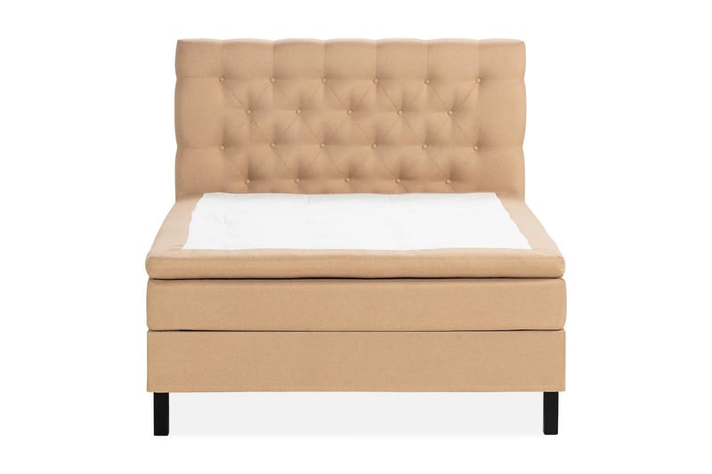Scarlett Sengepakke 120x200 Skummadras - Dybt tuftet gavl Beige - Møbler - Senge - Komplet sengepakke
