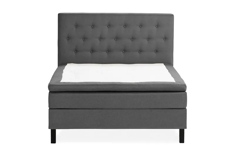 Scarlett Sengepakke 120x200 Skummadras, Knappet gavl Mørkgrå