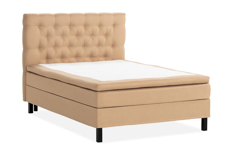 Scarlett Sengepakke 140x200 Latexmadras - Dybt tuftet gavl Beige - Møbler - Senge - Komplet sengepakke