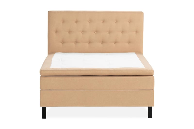 Scarlett Sengepakke 140x200 Memorymadras - Knappet gavl Beige - Møbler - Senge - Komplet sengepakke