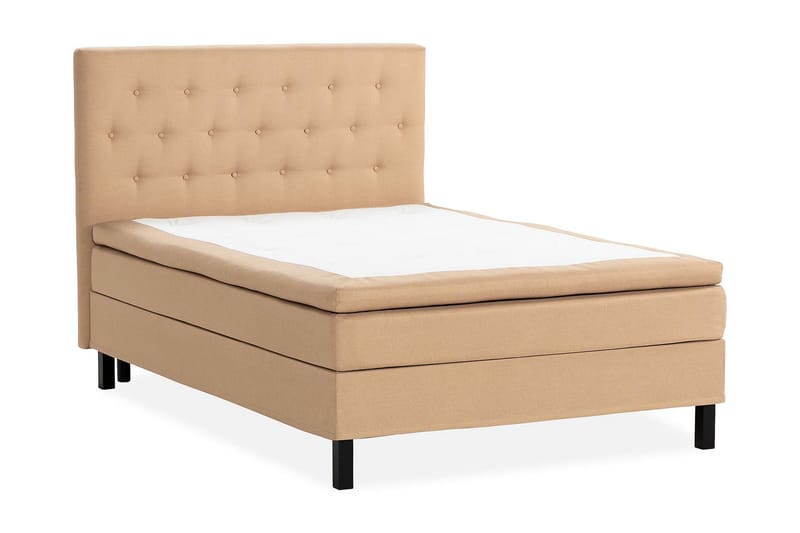 Scarlett Sengepakke 140x200 Memorymadras - Knappet gavl Beige - Møbler - Senge - Komplet sengepakke