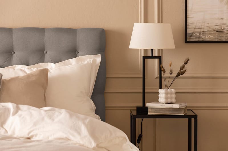 Scarlett Sengepakke 160x200 Skummadras - Dybt tuftet gavl Grå - Møbler - Senge - Kontinentalsenge