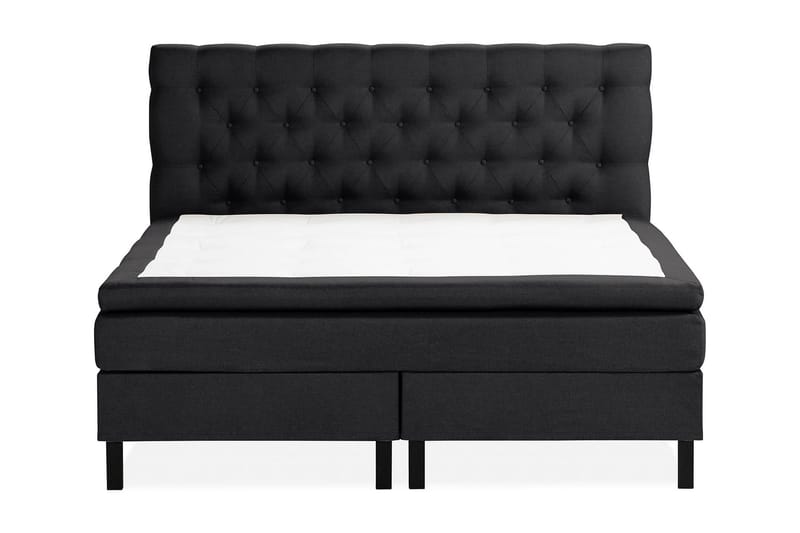 Scarlett Sengepakke 160x200 Skummadras - Dybt tuftet gavl Sort - Møbler - Senge - Kontinentalsenge