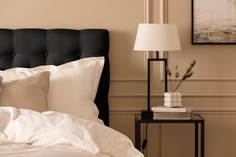 Scarlett Sengepakke 180x200 Latexmadras - Dybt tuftet gavl Sort - Møbler - Senge - Kontinentalsenge