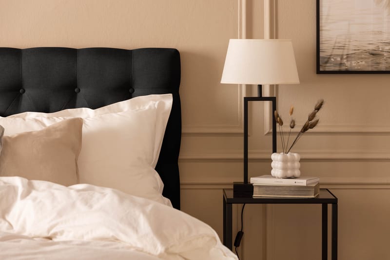 Scarlett Sengepakke 180x200 Skummadras - Dybt tuftet gavl Sort - Møbler - Senge - Kontinentalsenge